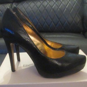 BCBGeneration-BG-Parade Black Snakekin Platform Pumps~ Size 9